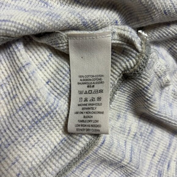 We The Free People Womens Coastline Thermal Henley Small Waffle Peplum Top Blue - Picture 13 of 15